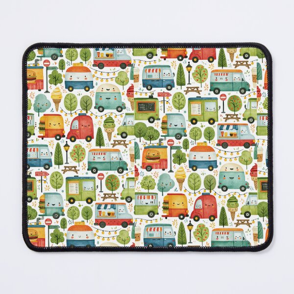 Item preview, Cute Food Trucks and Ice Cream Vans Pattern designed and sold by Piotrek0001.
