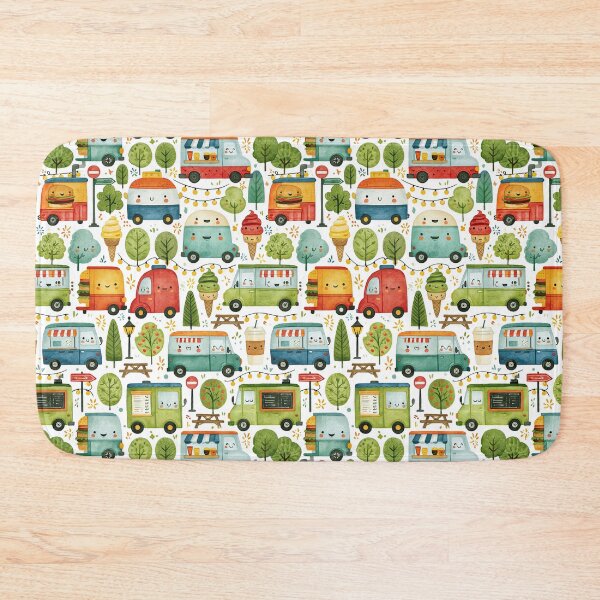 Item preview, Cute Food Trucks and Ice Cream Vans Pattern designed and sold by Piotrek0001.