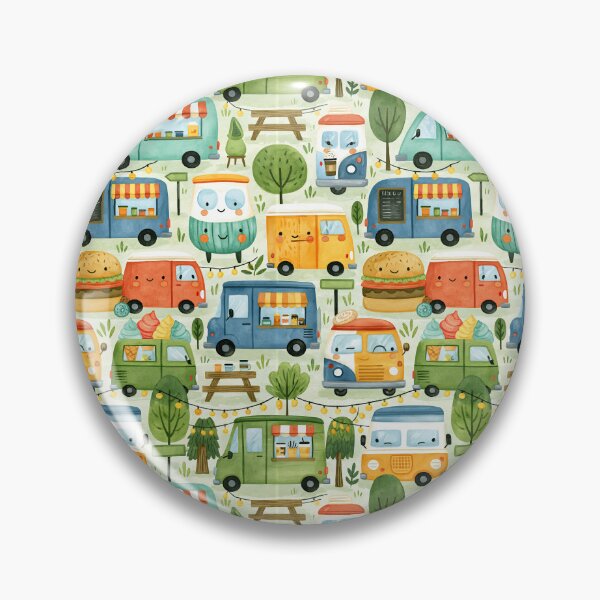 Item preview, Colorful Burger and Ice Cream Trucks Pattern designed and sold by Piotrek0001.