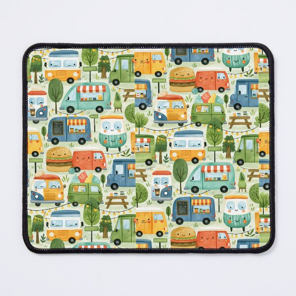 Item preview, Colorful Burger and Ice Cream Trucks Pattern designed and sold by Piotrek0001.