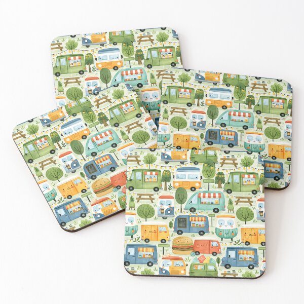 Item preview, Colorful Burger and Ice Cream Trucks Pattern designed and sold by Piotrek0001.