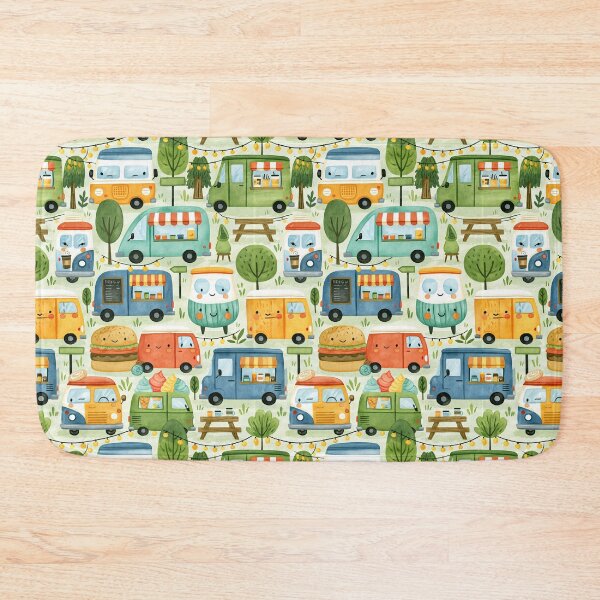 Item preview, Colorful Burger and Ice Cream Trucks Pattern designed and sold by Piotrek0001.