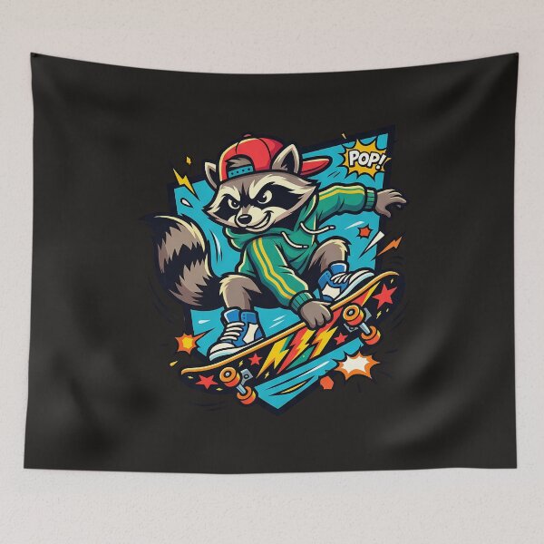 Item preview, Mapache basurero patinador designed and sold by AwesomeBeyondLimits.