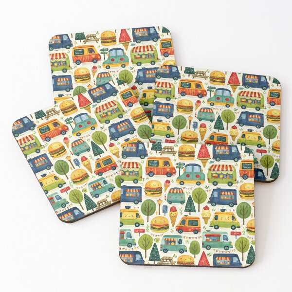 Item preview, Retro Food Vans and Burger Carts Kids Pattern designed and sold by Piotrek0001.
