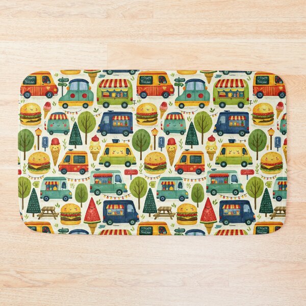 Item preview, Retro Food Vans and Burger Carts Kids Pattern designed and sold by Piotrek0001.
