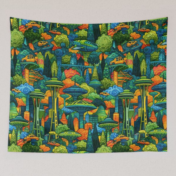 Item preview, Surreal Tall Trees and Blue Forest Landscape designed and sold by Piotrek0001.