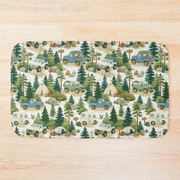 Item preview, Camping Tents and 4x4 Jeeps Woodland Pattern designed and sold by Piotrek0001.