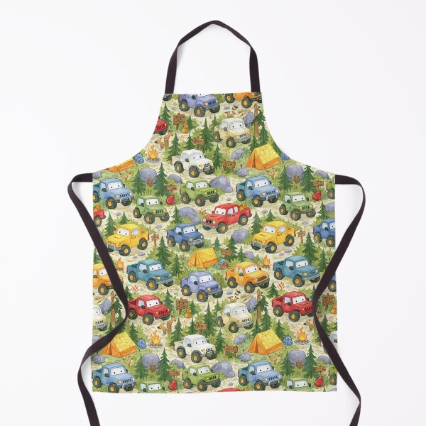 Item preview, Colorful Cartoon Cars in Green Forest Pattern designed and sold by Piotrek0001.