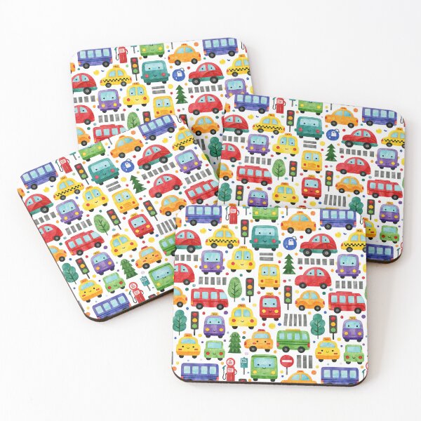 Item preview, Colorful City Cars and Traffic Lights Nursery Art designed and sold by Piotrek0001.