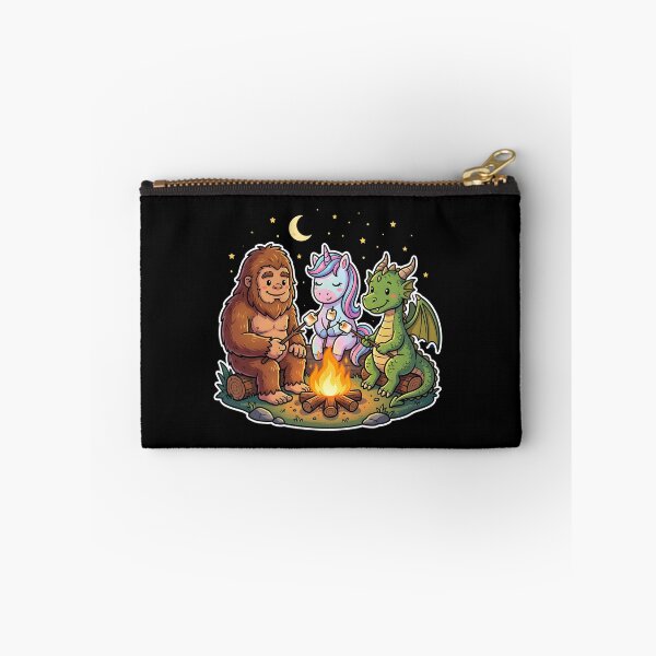 Item preview, Campfire Legends Bigfoot Unicorn Dragon Roasting Marshmallows : fantasy creatures camping magical night clipart designed and sold by NewaveBoutique.
