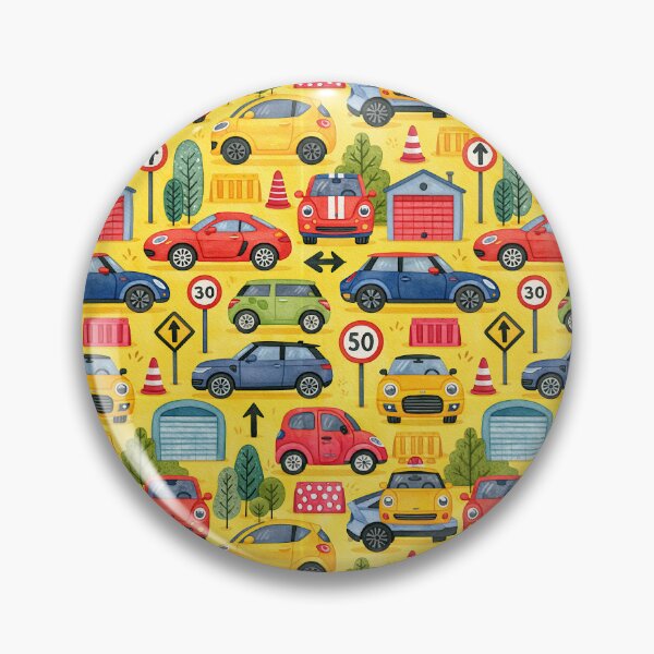 Item preview, Yellow Taxis and City Traffic Watercolor Pattern designed and sold by Piotrek0001.