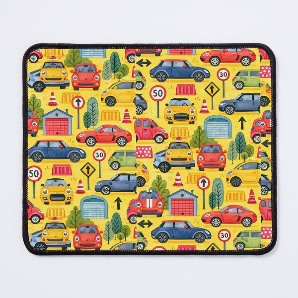 Item preview, Yellow Taxis and City Traffic Watercolor Pattern designed and sold by Piotrek0001.