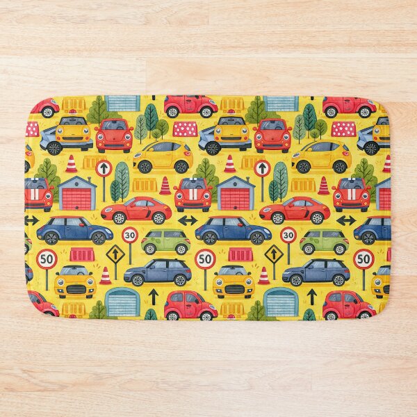Item preview, Yellow Taxis and City Traffic Watercolor Pattern designed and sold by Piotrek0001.