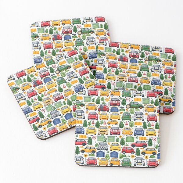 Item preview, Dense Colorful City Cars and Signs Mosaic Pattern designed and sold by Piotrek0001.