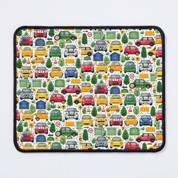 Item preview, Dense Colorful City Cars and Signs Mosaic Pattern designed and sold by Piotrek0001.
