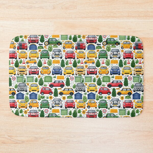 Item preview, Dense Colorful City Cars and Signs Mosaic Pattern designed and sold by Piotrek0001.