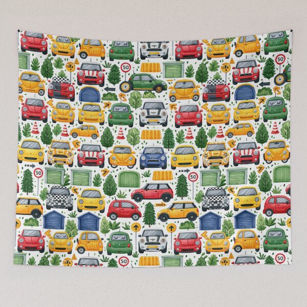 Item preview, Dense Colorful City Cars and Signs Mosaic Pattern designed and sold by Piotrek0001.