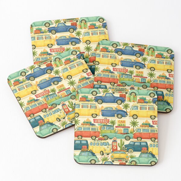 Item preview, Classic Cars and Retro Motel Signs Seaside Pattern designed and sold by Piotrek0001.