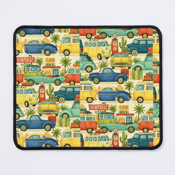 Item preview, Classic Cars and Retro Motel Signs Seaside Pattern designed and sold by Piotrek0001.