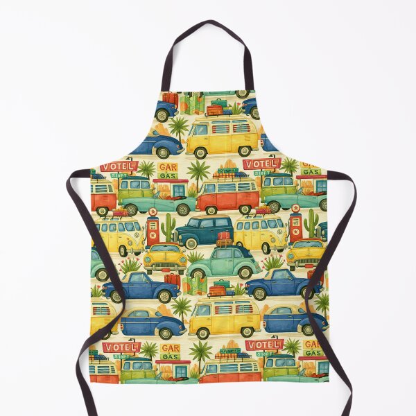 Item preview, Classic Cars and Retro Motel Signs Seaside Pattern designed and sold by Piotrek0001.