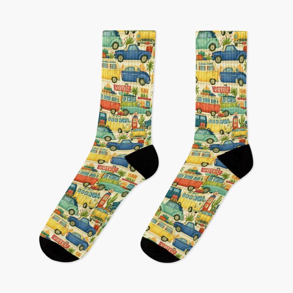 Item preview, Classic Cars and Retro Motel Signs Seaside Pattern designed and sold by Piotrek0001.