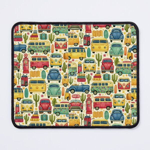 Item preview, Colorful Vintage Vans and Buses Retro Pattern designed and sold by Piotrek0001.