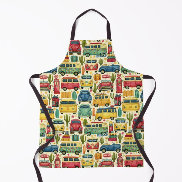 Item preview, Colorful Vintage Vans and Buses Retro Pattern designed and sold by Piotrek0001.