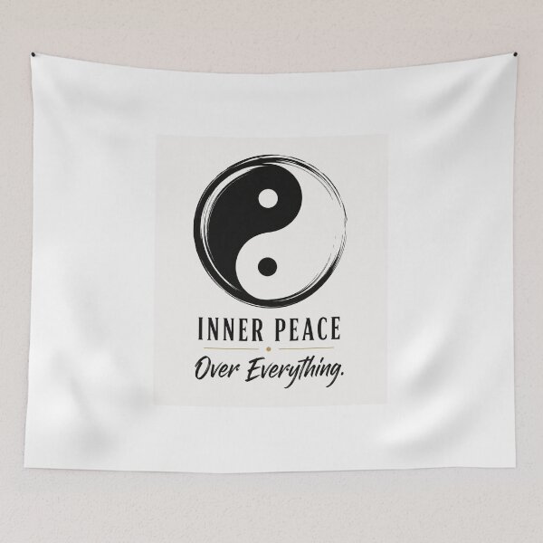 Item preview, Inner Peace Over Everything Yin Yang Minimalist Zen Design designed and sold by MarekoraStudio.