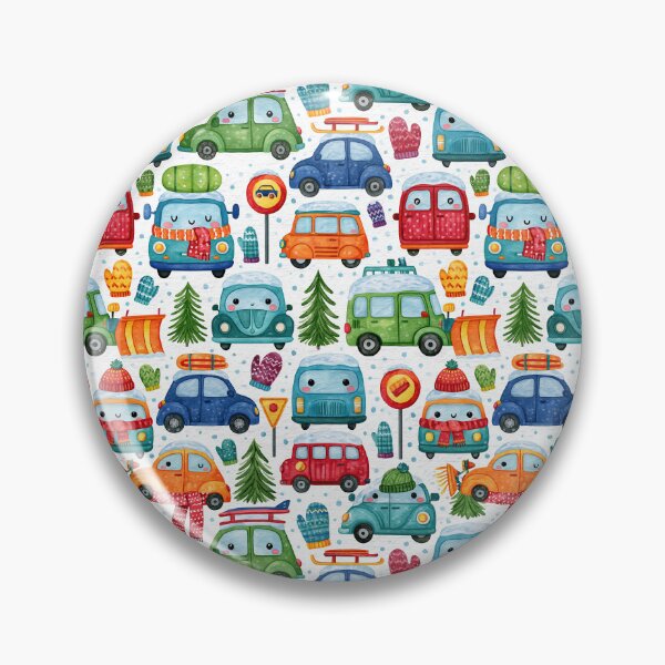 Item preview, Winter Cars and Snow Covered Pine Trees Pattern designed and sold by Piotrek0001.