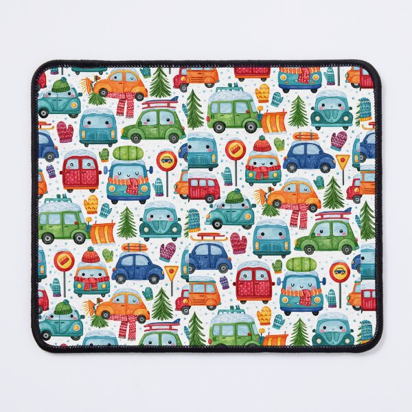Item preview, Winter Cars and Snow Covered Pine Trees Pattern designed and sold by Piotrek0001.