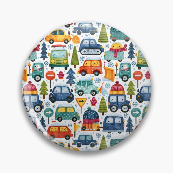 Item preview, Blue and Red Winter Cars Nursery Seamless Art designed and sold by Piotrek0001.