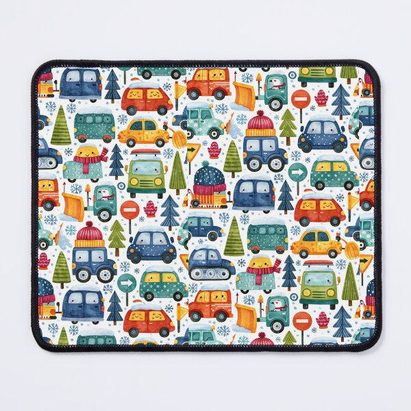 Item preview, Blue and Red Winter Cars Nursery Seamless Art designed and sold by Piotrek0001.