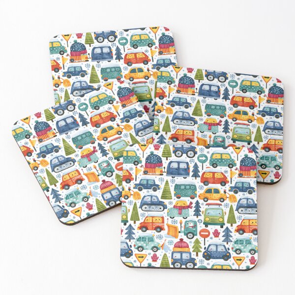 Item preview, Blue and Red Winter Cars Nursery Seamless Art designed and sold by Piotrek0001.