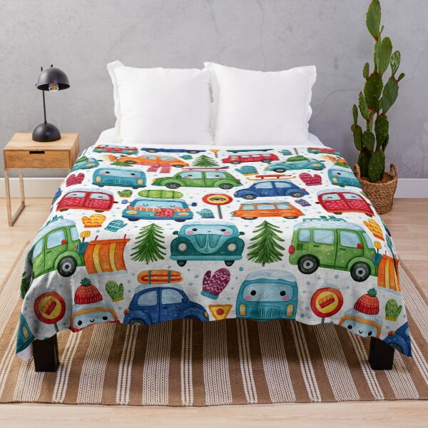 Item preview, Winter Cars and Snow Covered Pine Trees Pattern designed and sold by Piotrek0001.