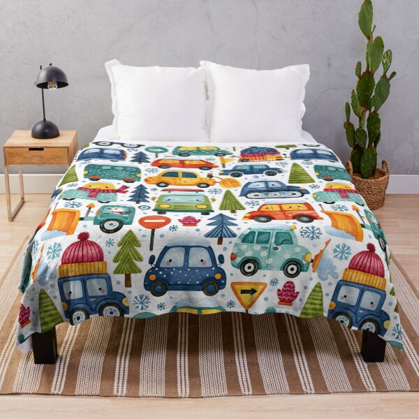 Item preview, Blue and Red Winter Cars Nursery Seamless Art designed and sold by Piotrek0001.