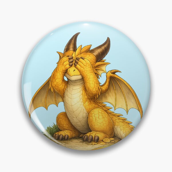 Item preview, See No Evil Cute Introvert Fantasy Dragon designed and sold by Hatchling Hollow.