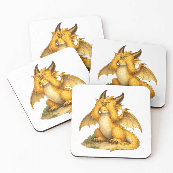 Item preview, See No Evil Cute Introvert Fantasy Dragon designed and sold by Hatchling Hollow.