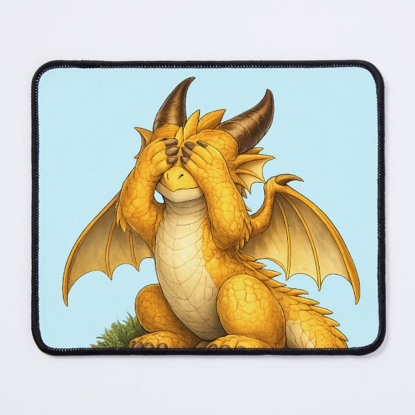 Item preview, See No Evil Cute Introvert Fantasy Dragon designed and sold by Hatchling Hollow.