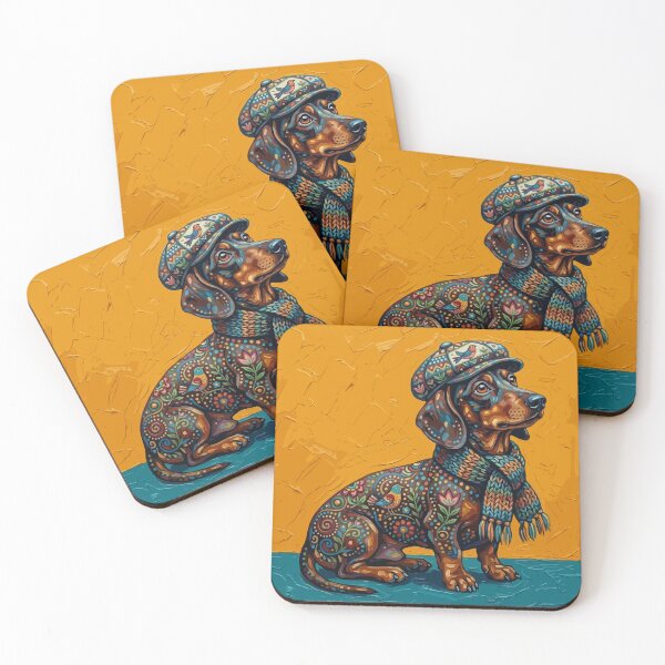 Item preview, Dachshund Impasto Oil Painting - Colorful Modern Folk Art Pet designed and sold by The Real Life Symphony.