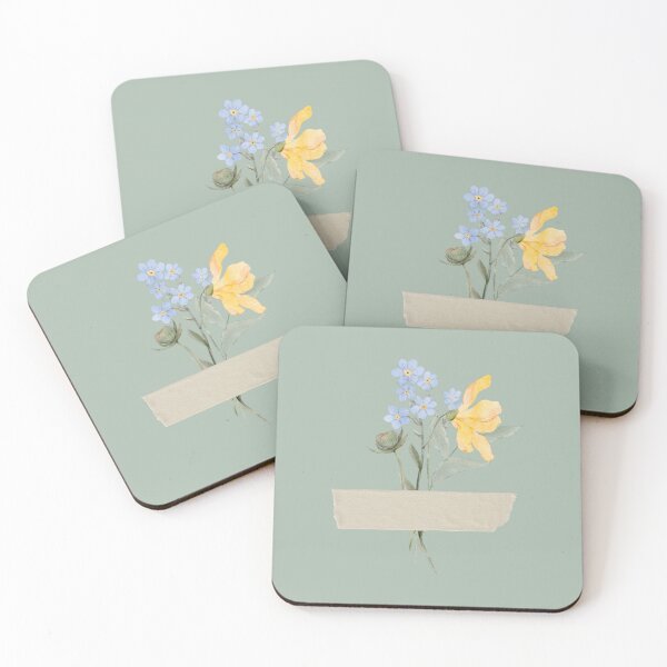 Item preview, Flowers Taped Spring Stickers Prints Posters Wall Art Magnet Home Coffee Cup Decoration TShirt Stationary Notebook Magnet Hat Kitchen Work School Office Redbubble Shop designed and sold by Saritas Boutique Shop.