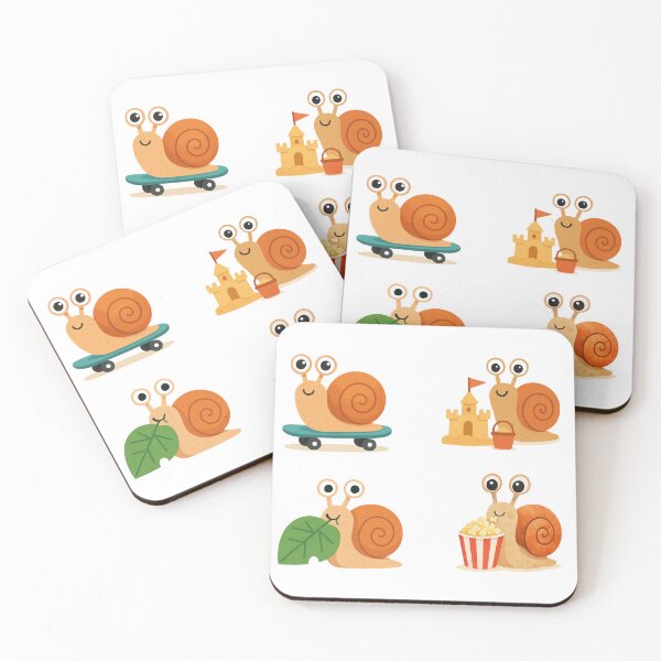 Item preview, Snaily Ever After - 4 Cute Aesthetic Watercolor Sticker Set designed and sold by BeaMiciaDoodles.
