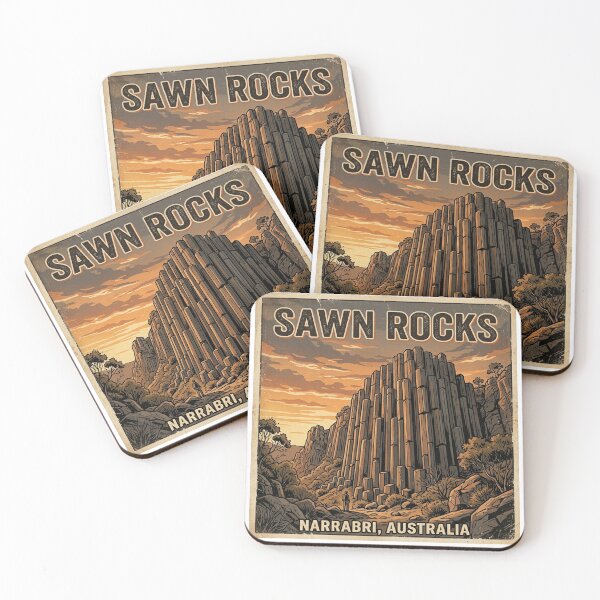 Item preview, Sawn Rocks Vintage National Park Poster Art designed and sold by DuckOddity.