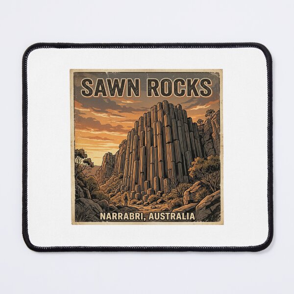 Item preview, Sawn Rocks Vintage National Park Poster Art designed and sold by DuckOddity.