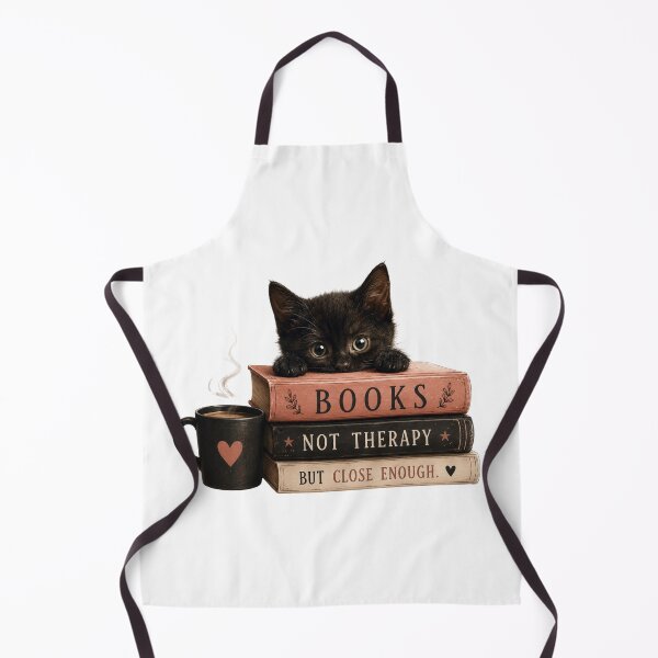 Item preview, Funny Cat Book Therapy – "Close Enough" Cute Black Kitten Reading Art designed and sold by KireaDesigns.