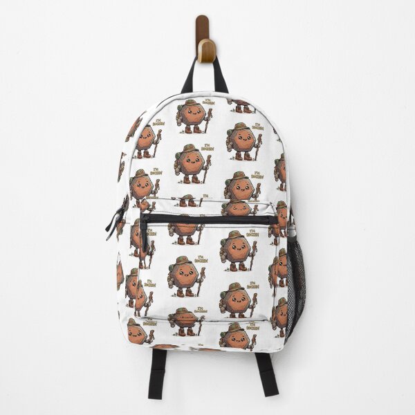Item preview, Sawn Rocks Cute Hexagon Hiker Character Art designed and sold by DuckOddity.