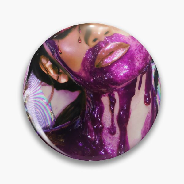 Item preview, Surreal Purple Metallic Drip Floral Portrait Zendaya  designed and sold by y2kponyclub.
