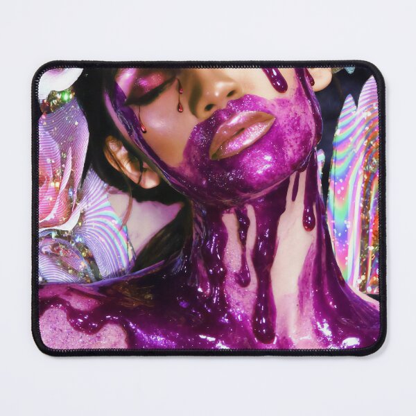 Item preview, Surreal Purple Metallic Drip Floral Portrait Zendaya designed and sold by y2kponyclub.