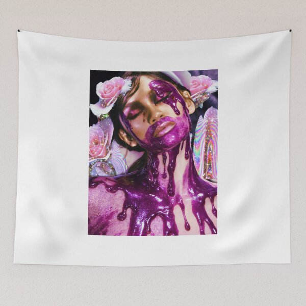 Item preview, Surreal Purple Metallic Drip Floral Portrait Zendaya  designed and sold by y2kponyclub.