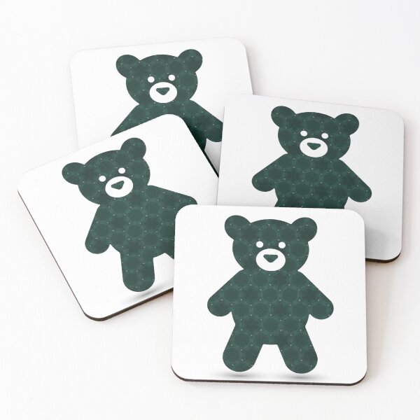 Item preview, Dark Green Geometric Teddy Bear Aesthetic Sticker designed and sold by IntelliMindDesigns.