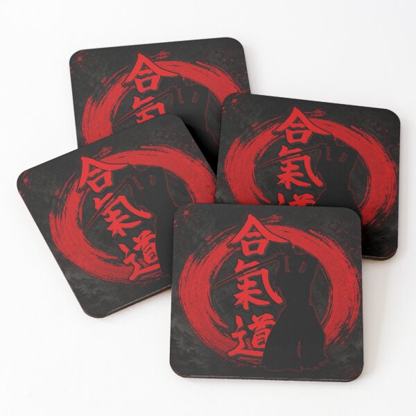 Item preview, Aikido Shadow Warrior Red Enso Japanese Martial Arts designed and sold by Fei Long Design Hub.